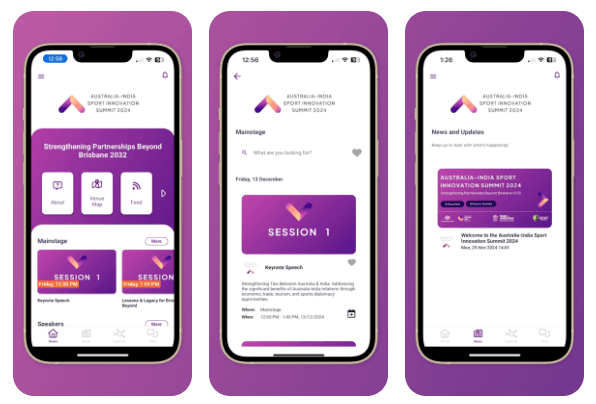 Screens from the AISIS 2024 app
